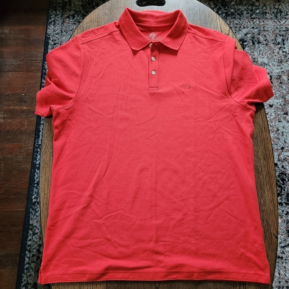 Ocean & Coast Reddish Orange Moisture Wicking Polo Shirt Size Men's XL - Picture 5 of 11